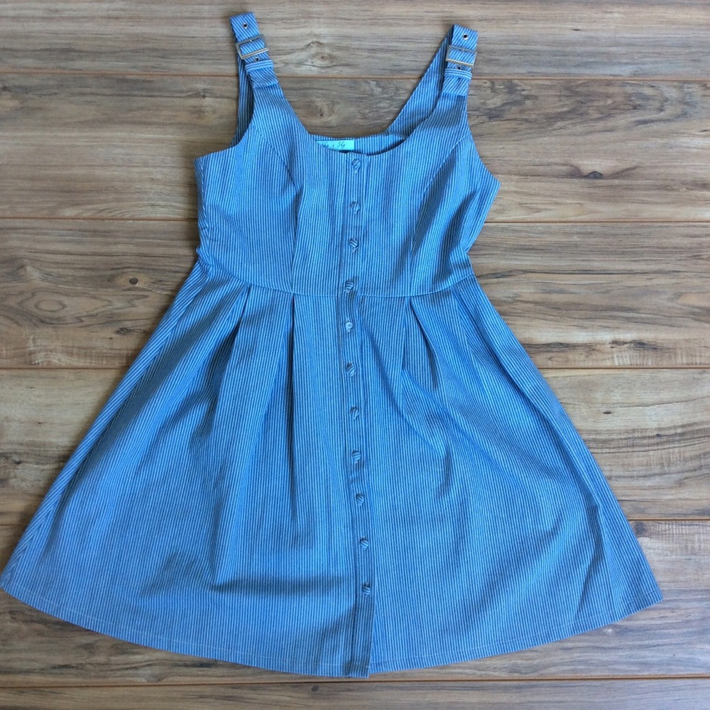 Stripped Denim overall dress